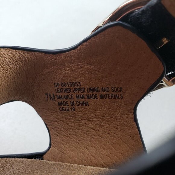 Sofft Bali Strappy Leather Sandal Womens 7 Black Slingback Hook Loop Buckle - Picture 9 of 10